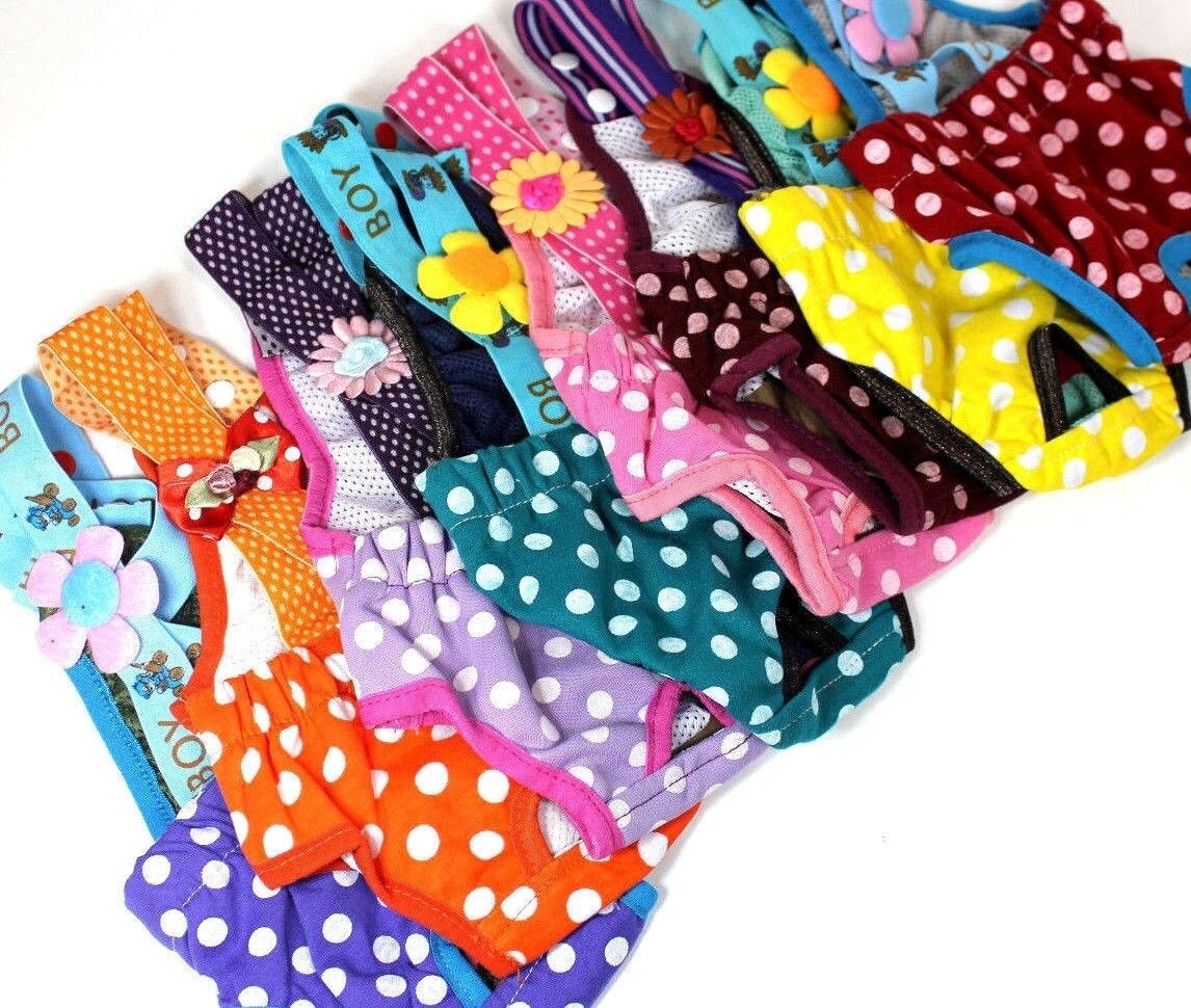 "Female Dog Puppy Diaper Set (Random Colors)"