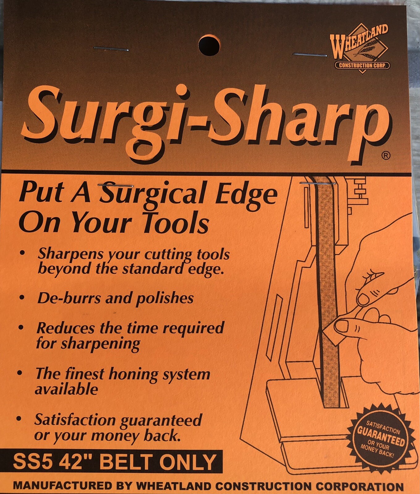 Surgi-Sharp 1"x42" Leather Honing Belt SS5 Knife & Tool Shar...