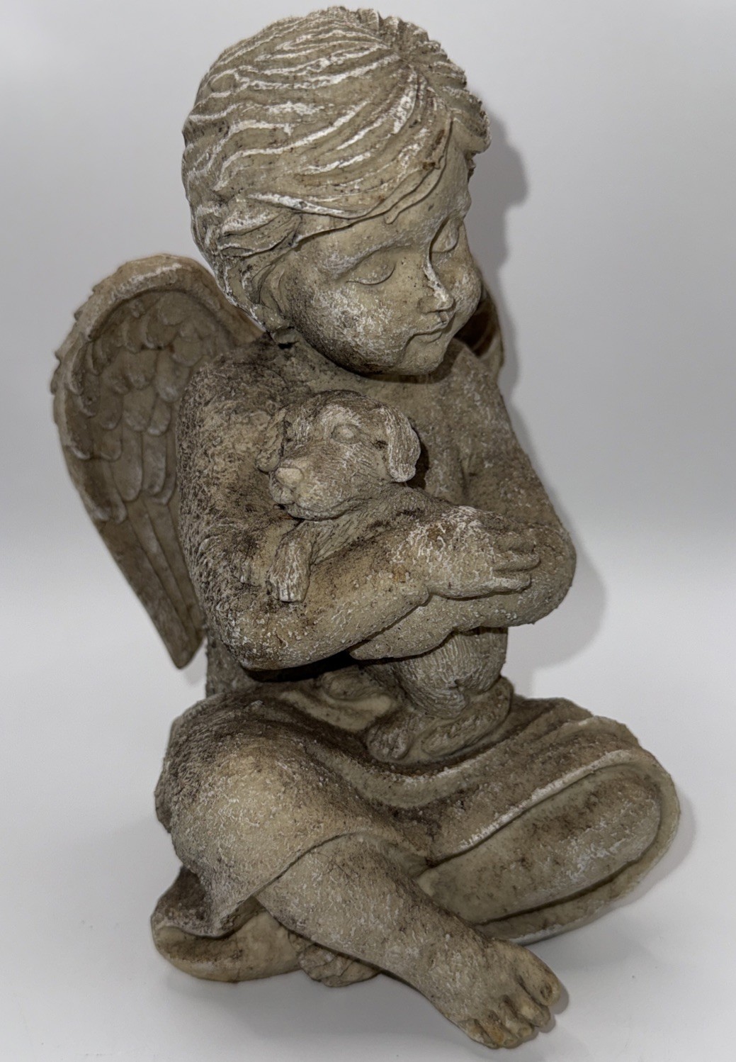 Grasslands Road Cherub Puppy Resin Statue (8" Weight)