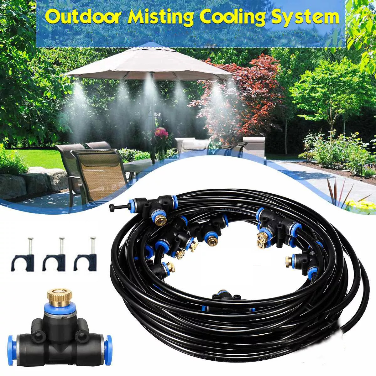 Patio Garden Hose Mister Nozzle for Outdoor Misting Cooling...