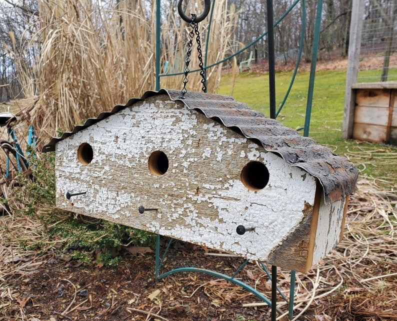 Amish Rustic Barnwood Birdhouse – Large Bluebird Garden Déco...
