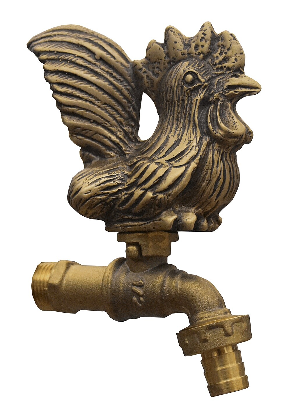 Vintage Brass Chicken Spigot Faucet Outdoor Living Decor