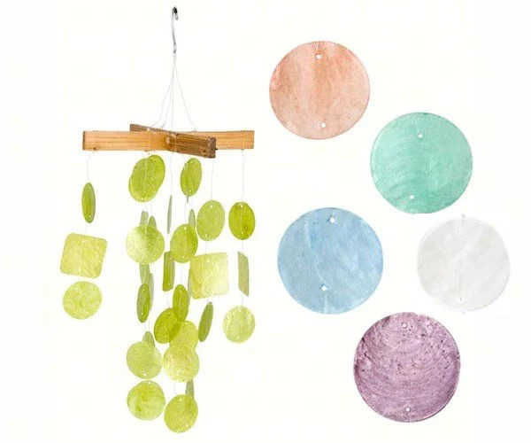 Mini Capiz Wind Chimes - 6 Color Options