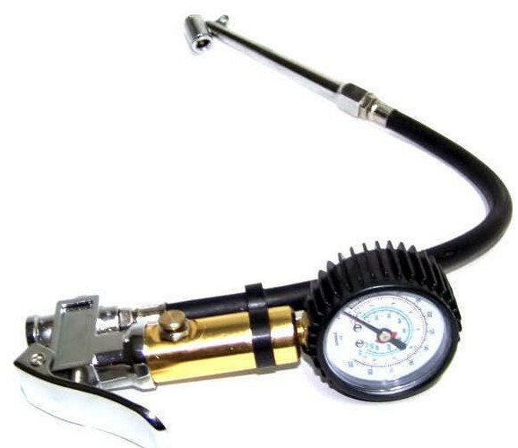 Pro Air Tire Inflator With Dial Gauge Dual Chuck 220 PSI