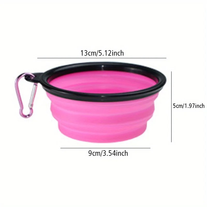 Portable Travel Collapsible Foldable Pet Dog Bowl (12" x 8",...