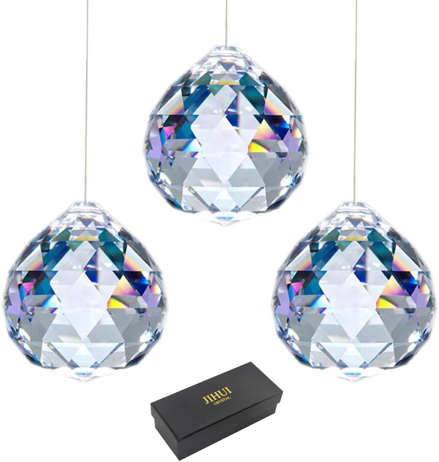 Clear Glass Crystal Ball Prism Pendant Suncatcher 40mm