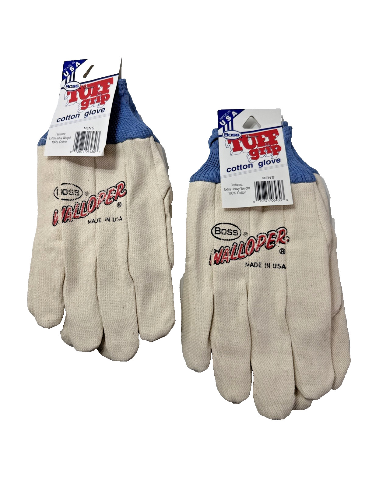 Vintage Boss Cotton Gloves - Men's Large Size 643 Walloper