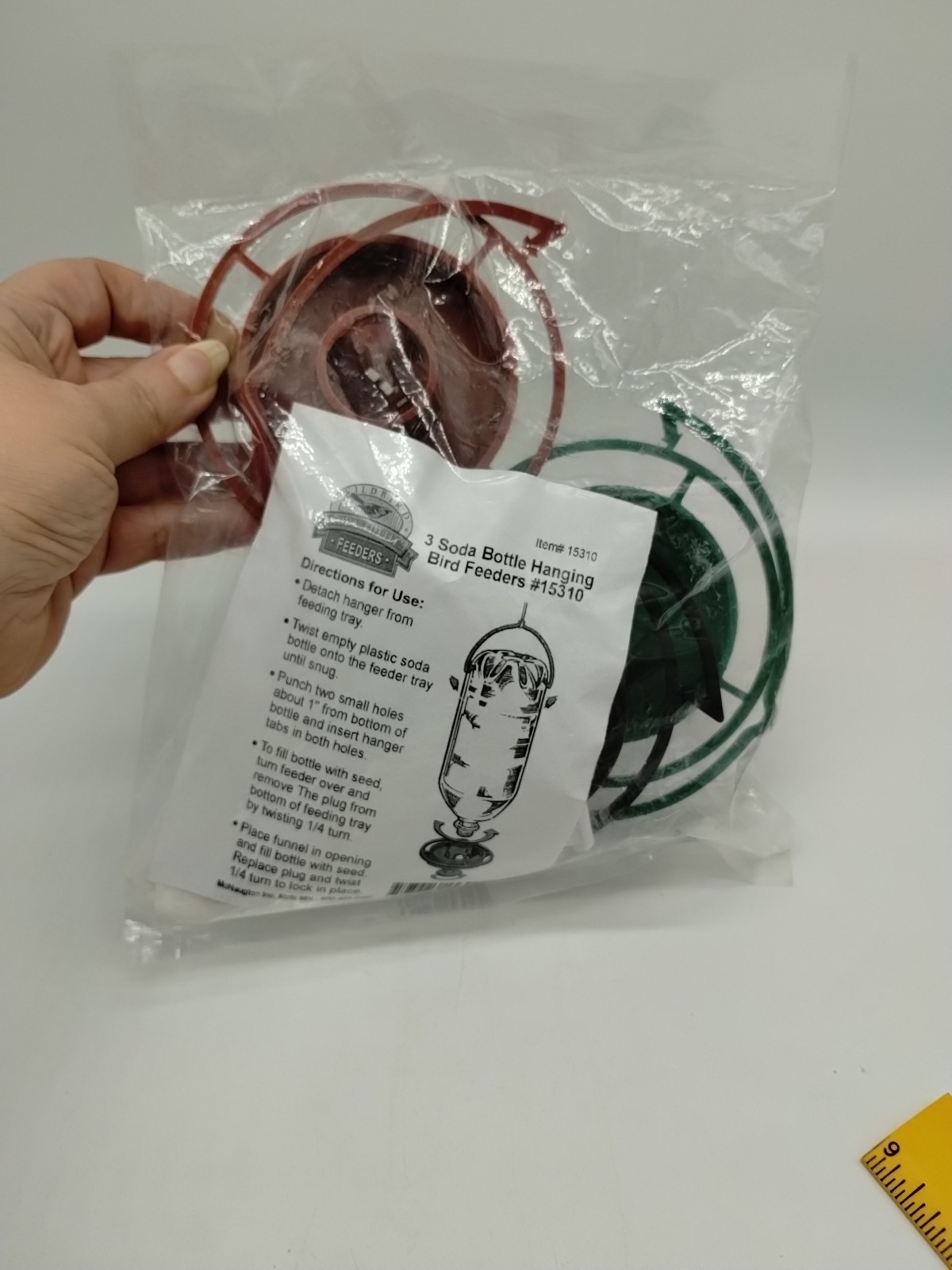 Bird Feeder Kit, 3 Pack Soda Bottle Top Hanging Wild Bird Fe...
