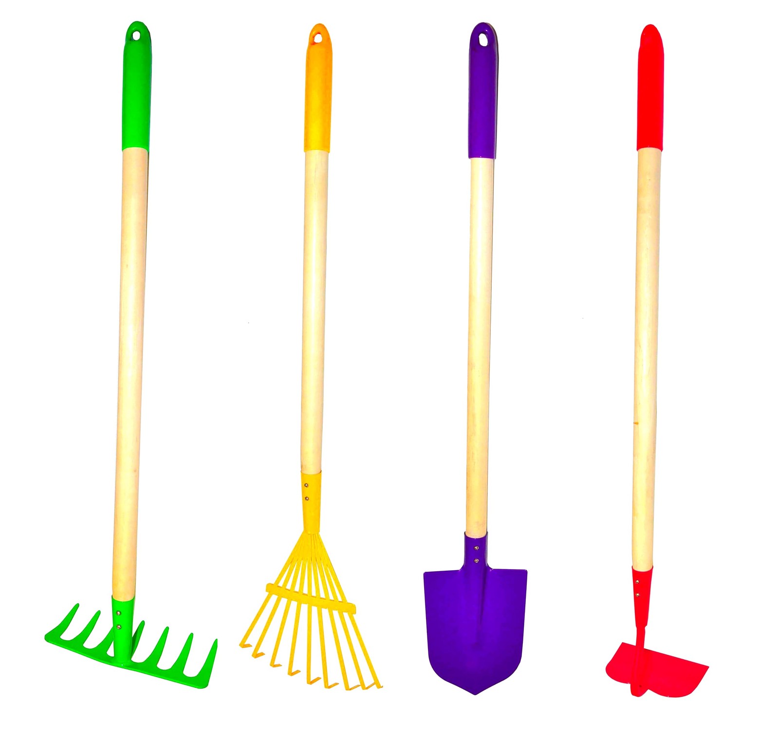 JustForKids Kids Garden Tool Set: Rake, Spade, Hoe, Leaf Rak...
