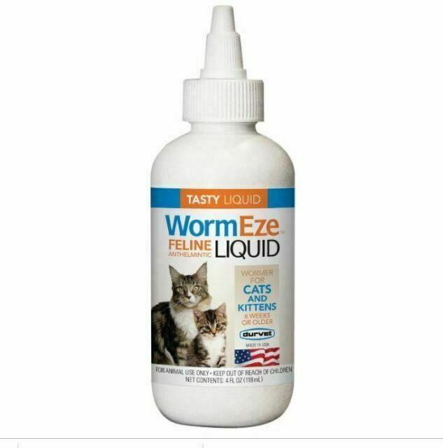 WormEze Cat & Kitten Roundworm Treatment - 4 oz Liquid Dewor...