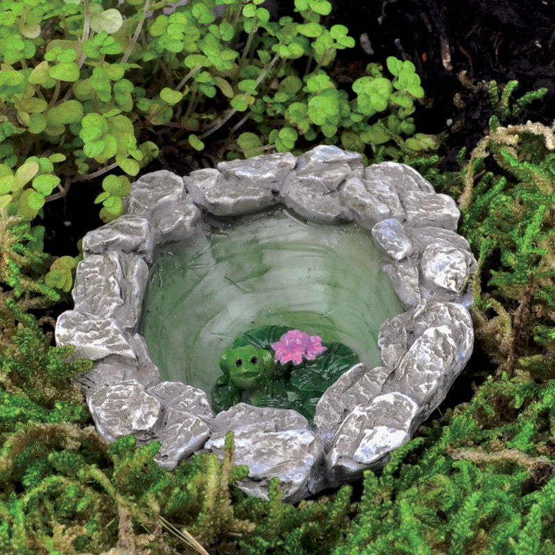 Miniature Fairy Garden Micro Mini Frog Pond GO 17875 by Fidd...