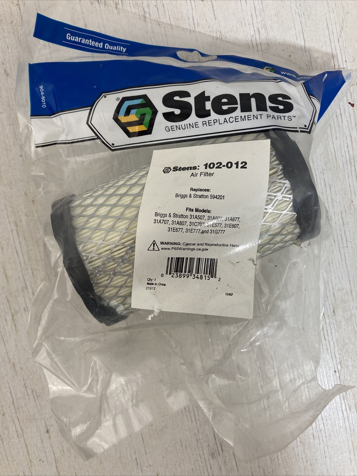 Briggs & Stratton Air Filter Model 591334 & GY21435 Replacem...