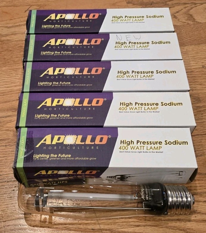 Apollo HPS Grow Lamp - 400W, 54000 Lumens Bulbs
