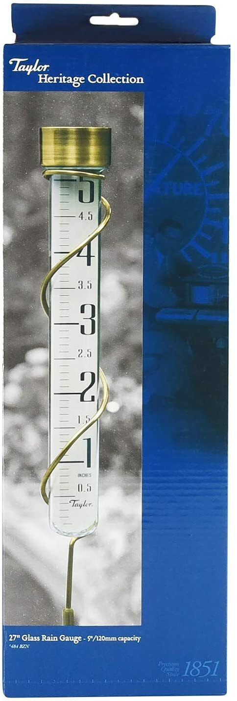 Taylor Heritage 484BZ 5" Glass Capacity Rain Gauge