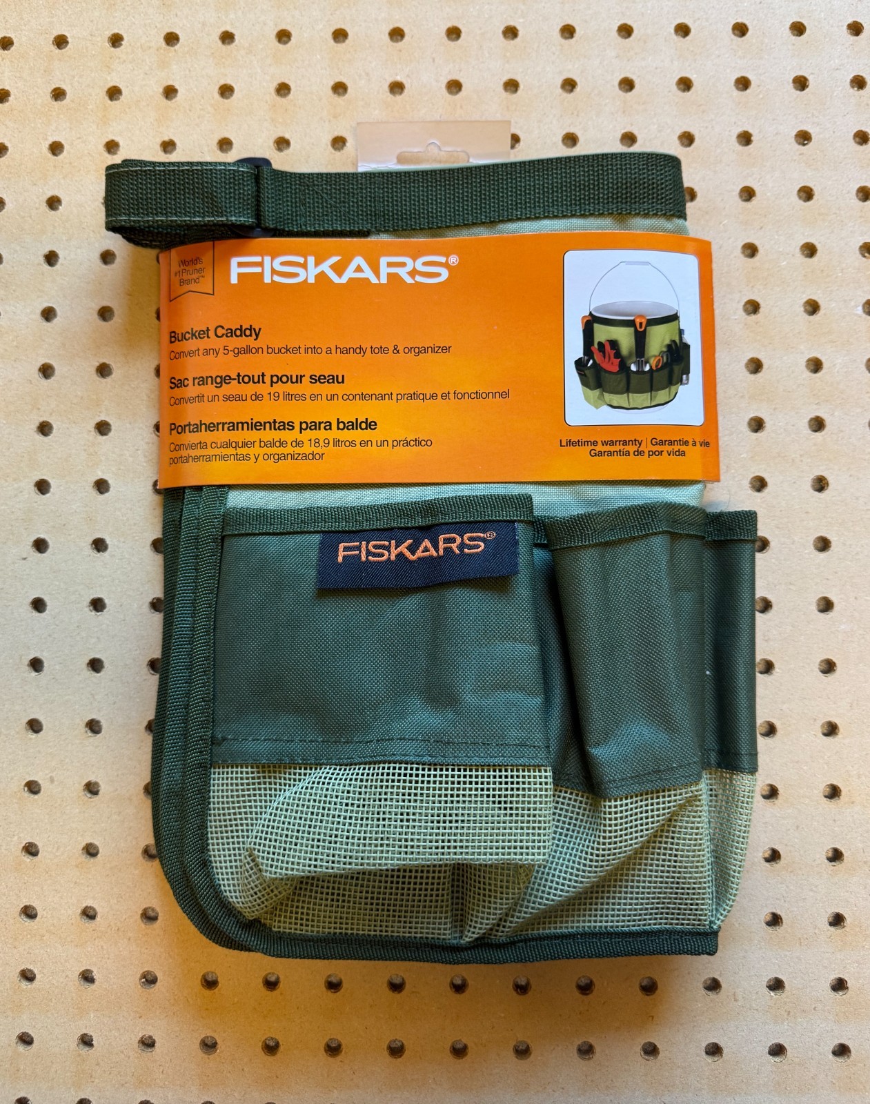Fiskars Garden Bucket Caddy - 12.5" x 36" Green Bucket