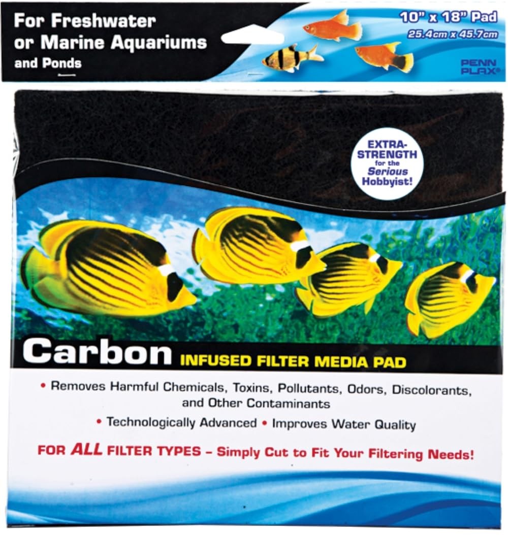 Carbon Infused Aquarium Filter Pad - 10x18 Inch Cut To Size