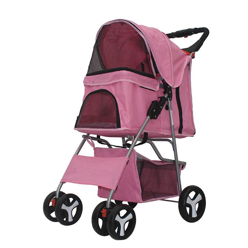 Portable Pet Travel Stroller - 4 Wheels - Cat & Dog Safe Car...