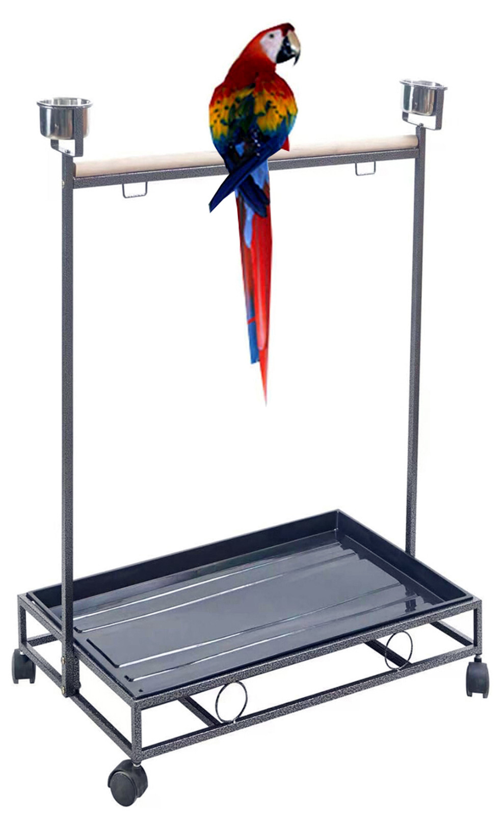 Wrought Iron Parrot Bird Play Perch Stand & Play Gym, Large