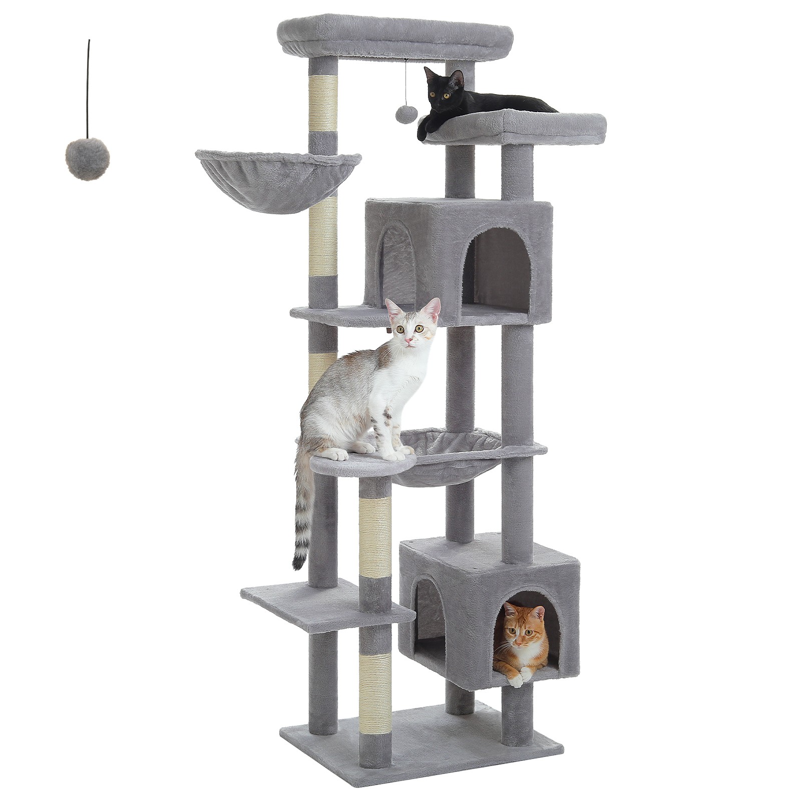 PAWZ Road 69" Tall Cat Tree for Indoor Large Cats With Scrat...