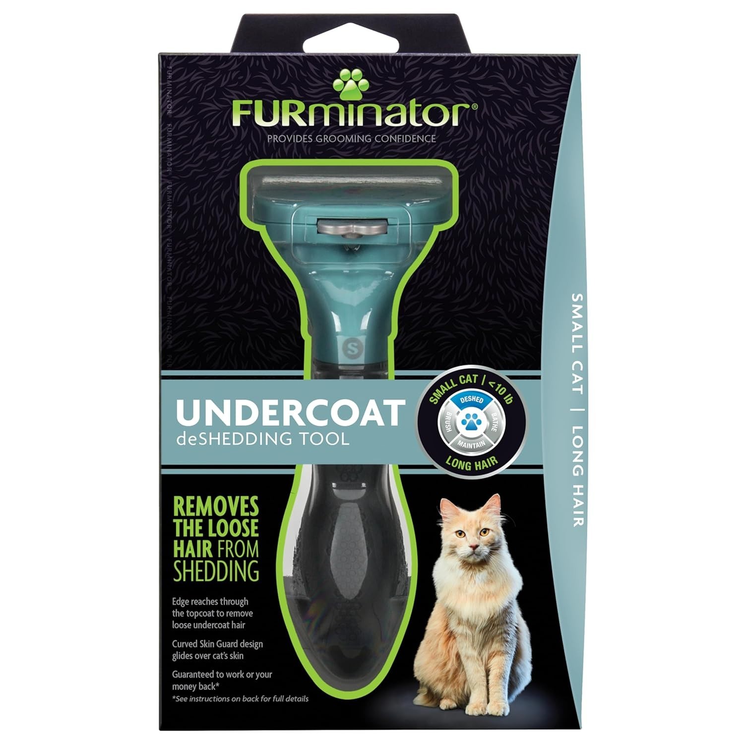 FURminator Undercoat deShedding Tool for Small Cats With Lon...