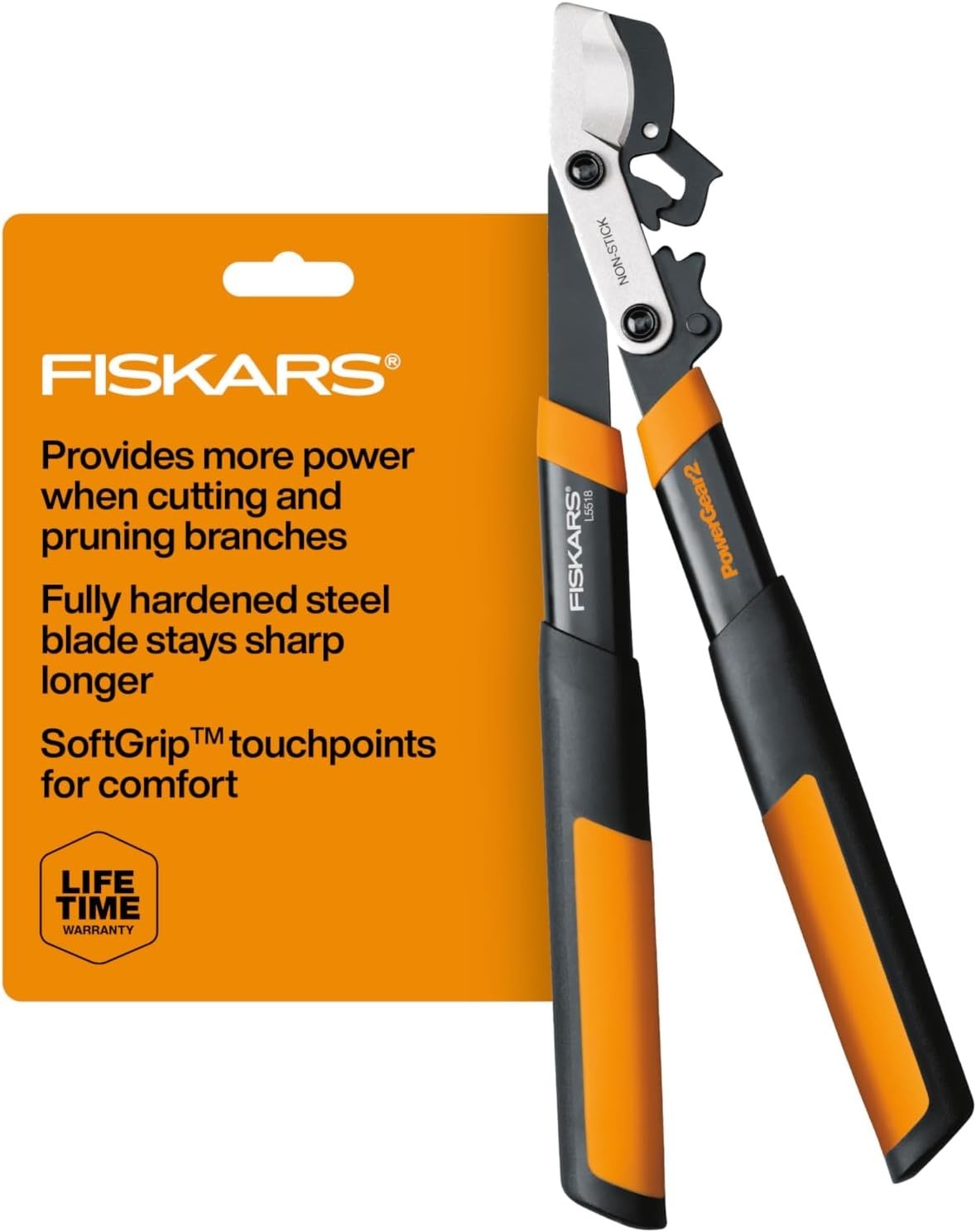 Fiskars Heavy Duty Tree Loppers - 18 Inch Steel Blade