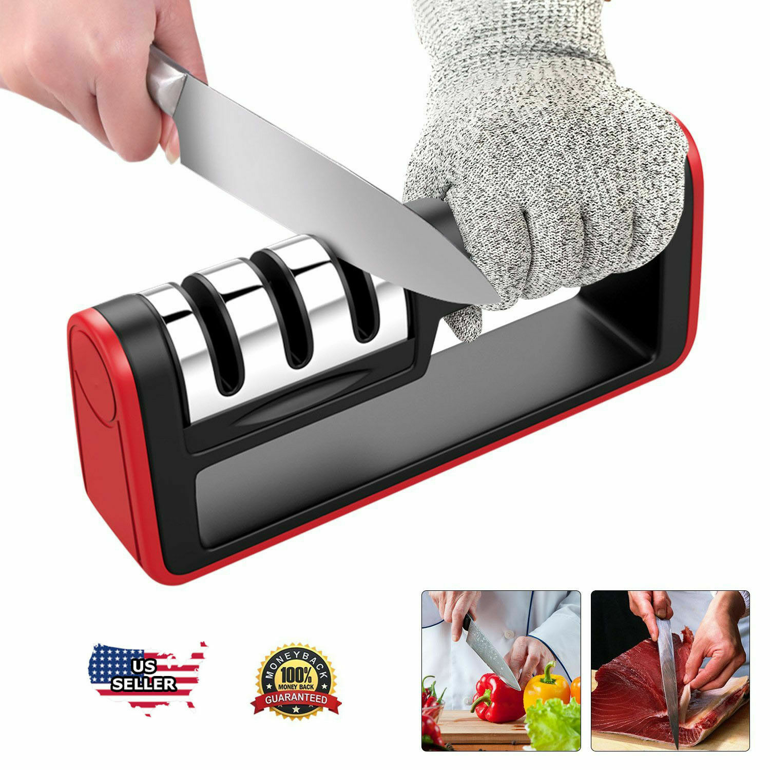 Kitchen Knife Sharpener Professional Ceramic Tungsten Sharpe...