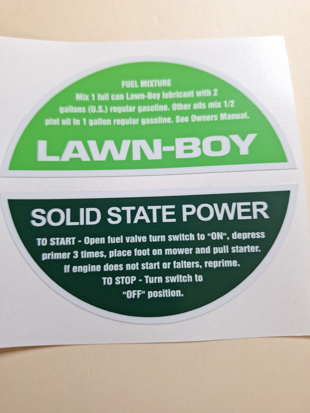 Reproduction Lawn-Boy Commercial Mower Recoil Shroud Decals