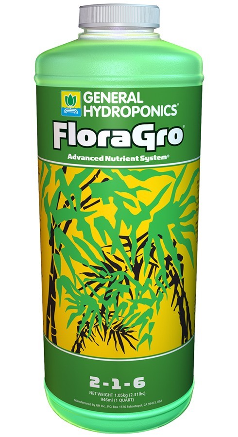 General Hydroponics FloraGro Series 1 Quart Nutrient Solutio...