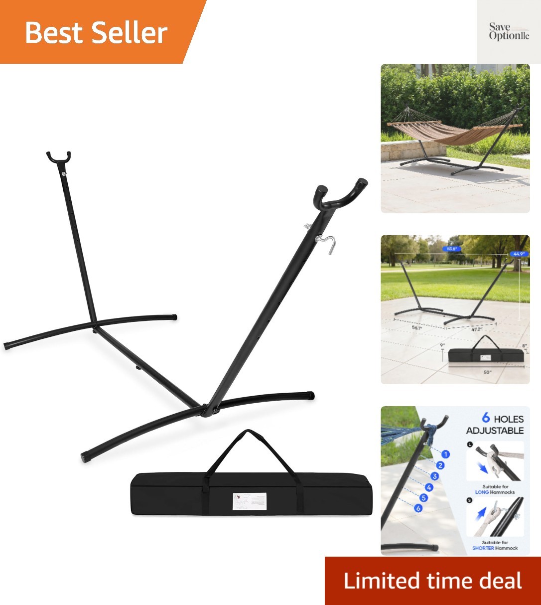 Portable Steel Hammock Stand - Heavy Duty 9FT Hammock Suppor...
