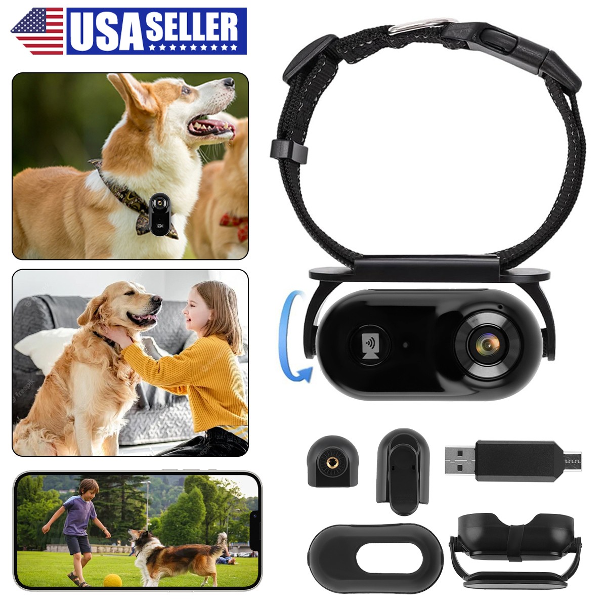 Wireless Pet Monitor Camera - Mini Sports Camera for Dogs &...