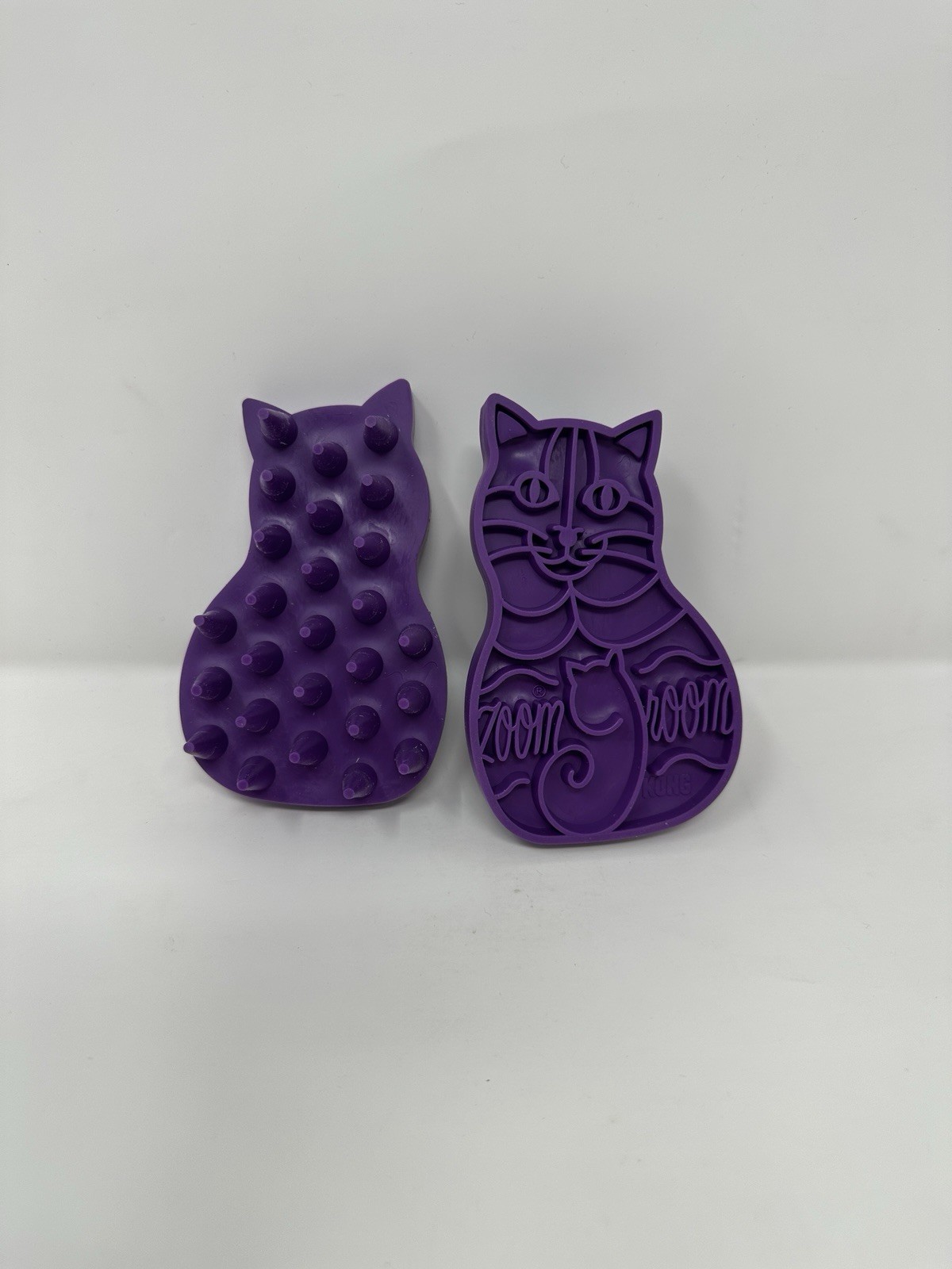 KONG ZoomGroom Cat Brush Purple Rubber Grooming Tool 2 Pack