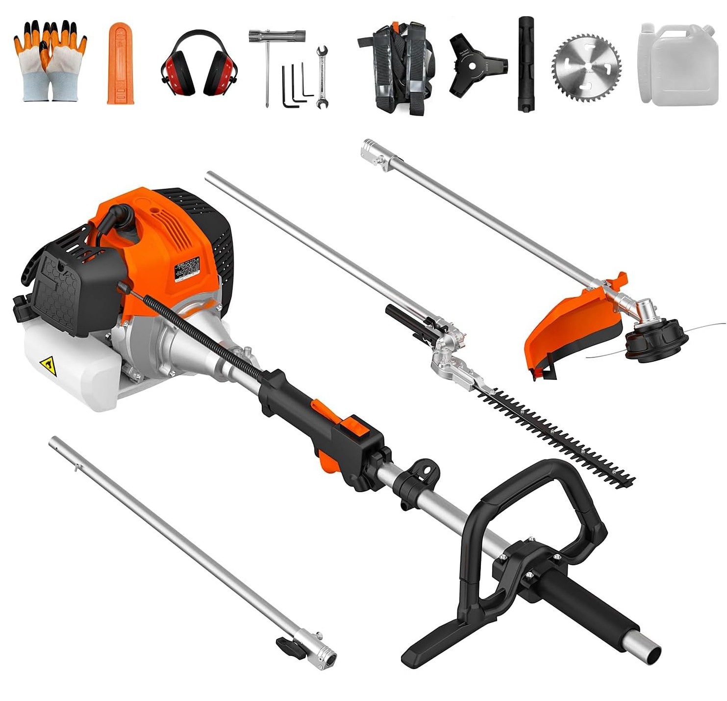 52cc Multi-Tool Hedge Trimmer, Brush Cutter, Garden Chainsaw