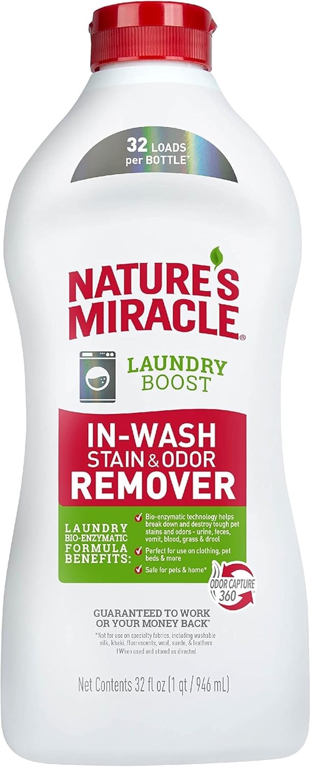 Nature’s Miracle Laundry Boost Stain & Odor Remover Additive...