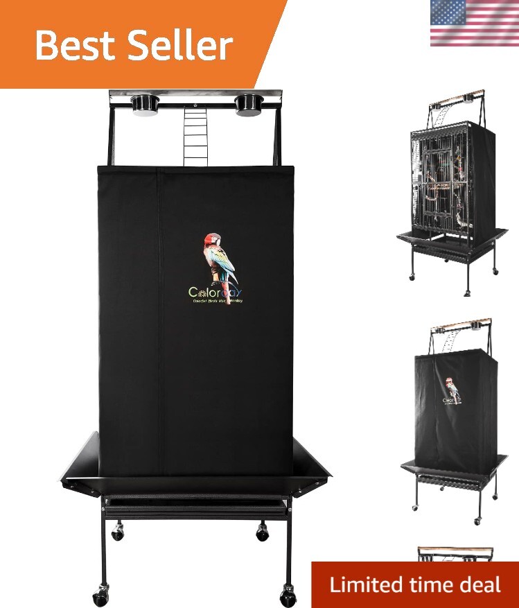 Magnetic Black Cover for Large Bird Cages
