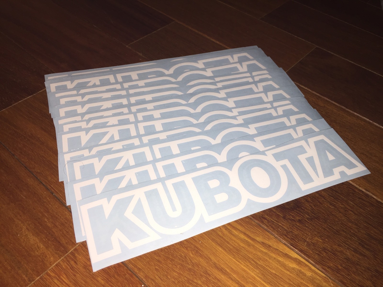 Kubota Vinyl Decal Sticker Set - White 9" Wide Tractor Decal...