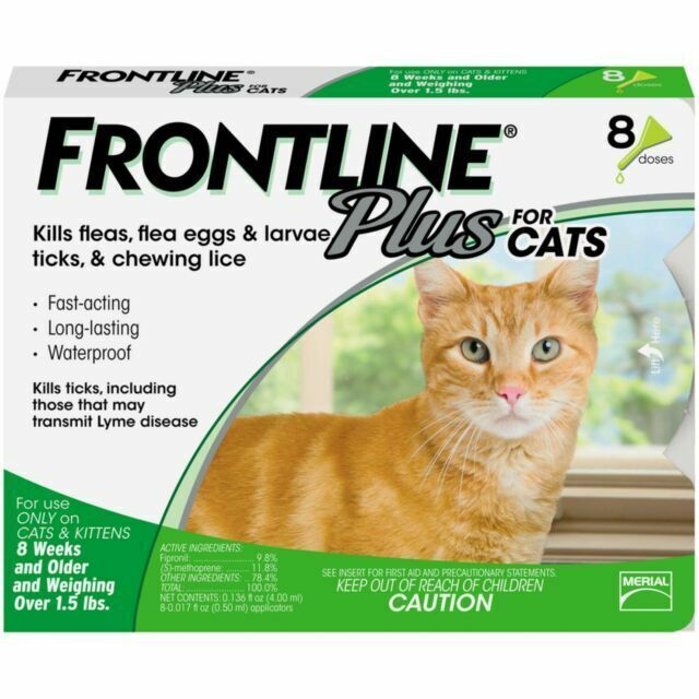 FRONTLINE Plus Flea and Tick Treatment for Cats Over 1.5 Lbs...