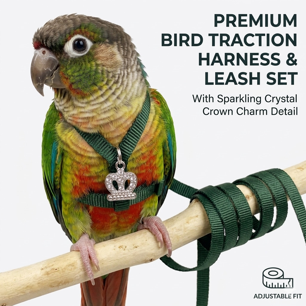 Adjustable Parrot Harness and Leash Set