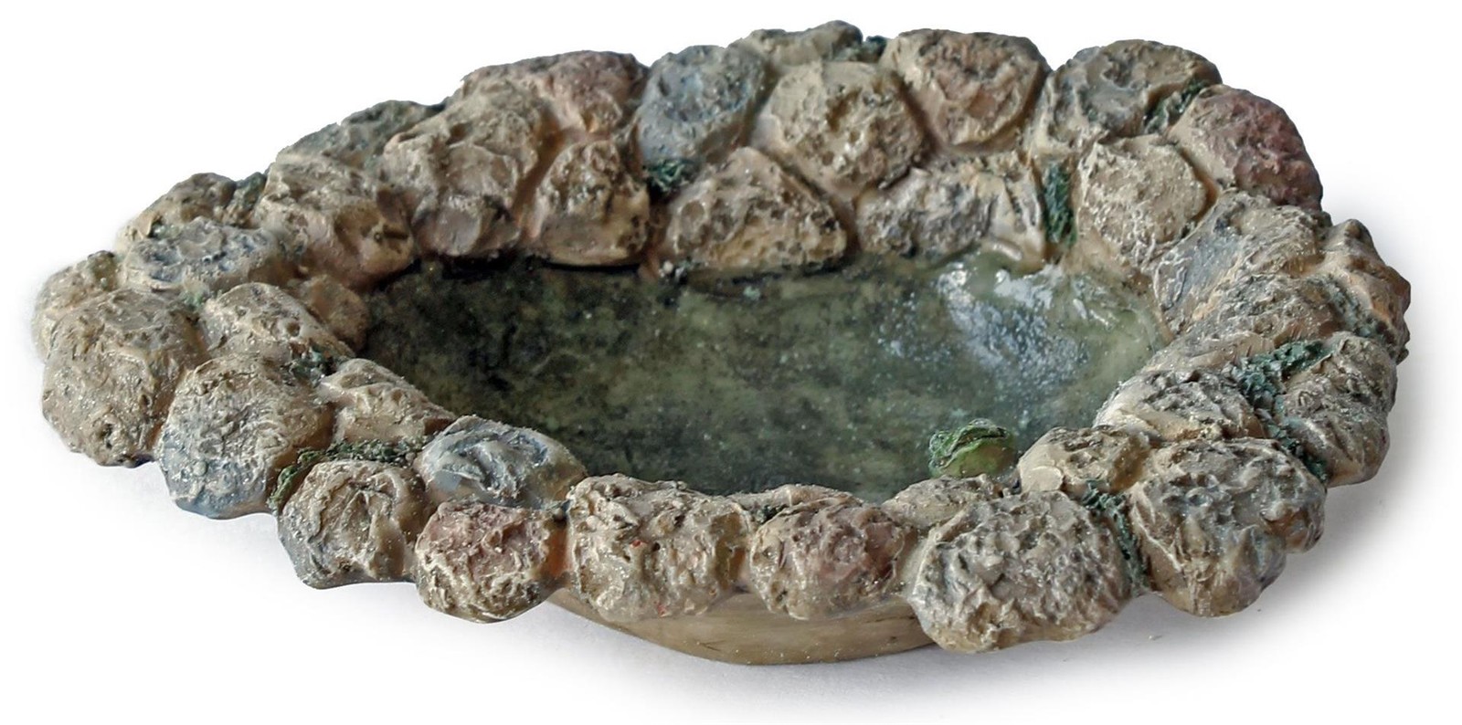 Miniature Fairy Garden Cobblestone Pond with Frog Set