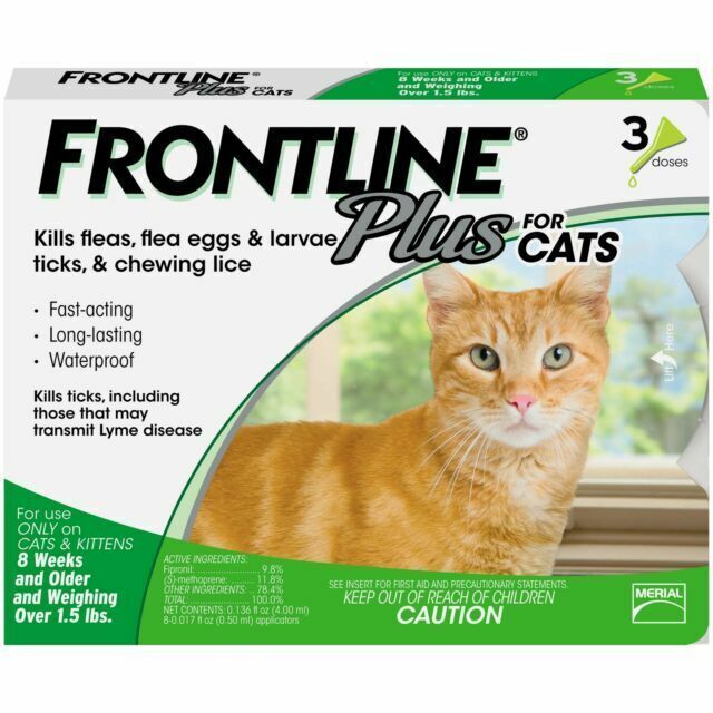 Frontline Plus for Cats 3 Pack Flea & Tick Treatment