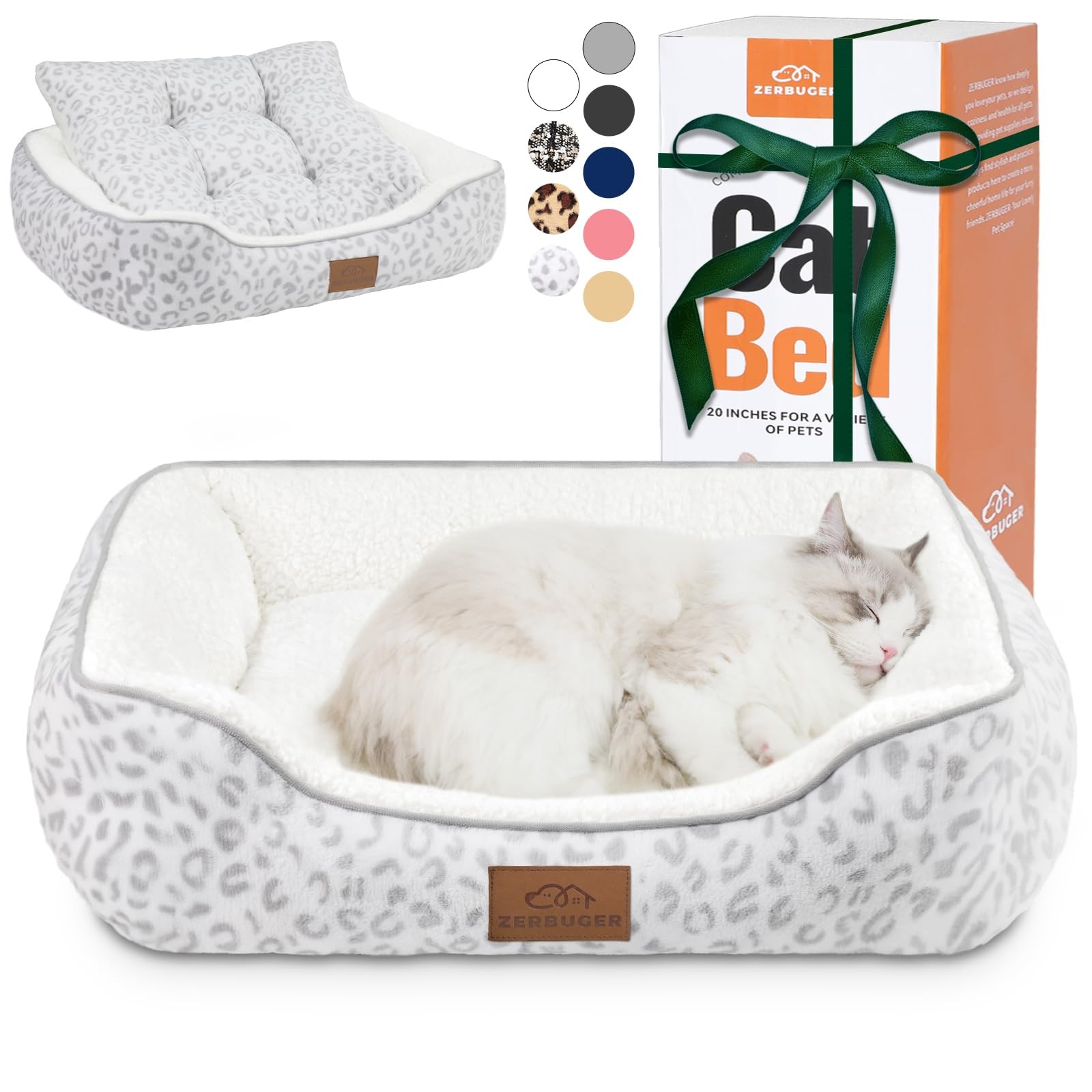 Cat & Dog Orthopedic Bed, Medium Leopard, Machine Washable,...
