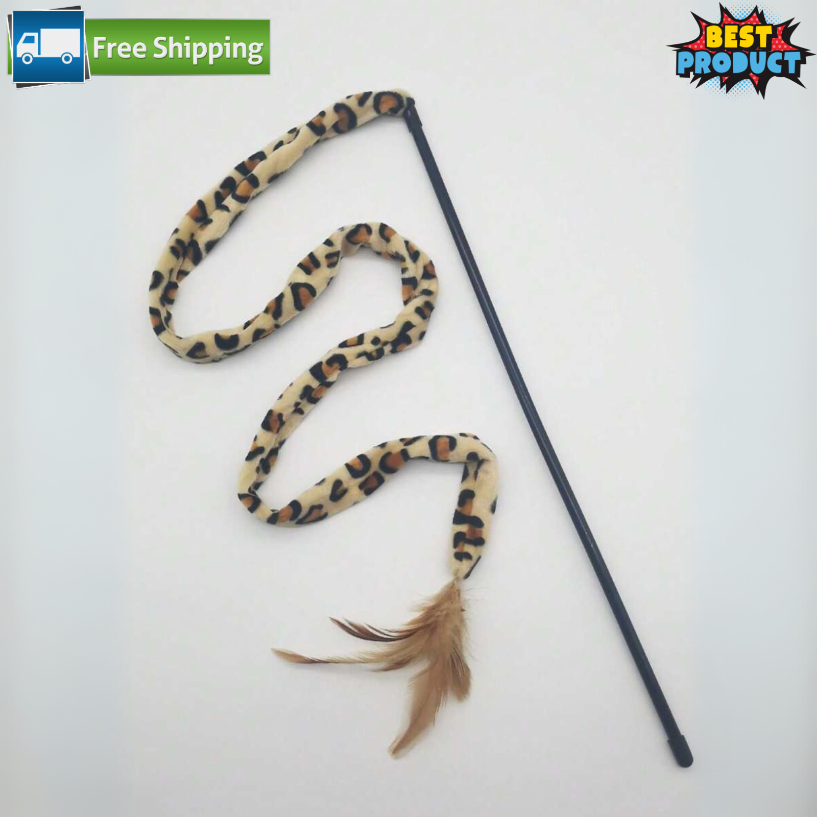 Cat Teaser Wand Interactive Feather Toy for Kittens