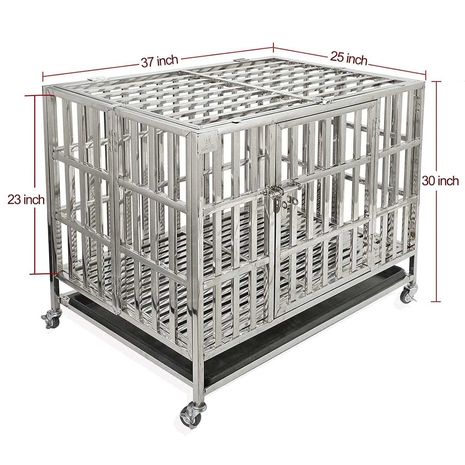 Heavy Duty Stainless Steel Dog Playpen Kennel Crate (37 Inch...
