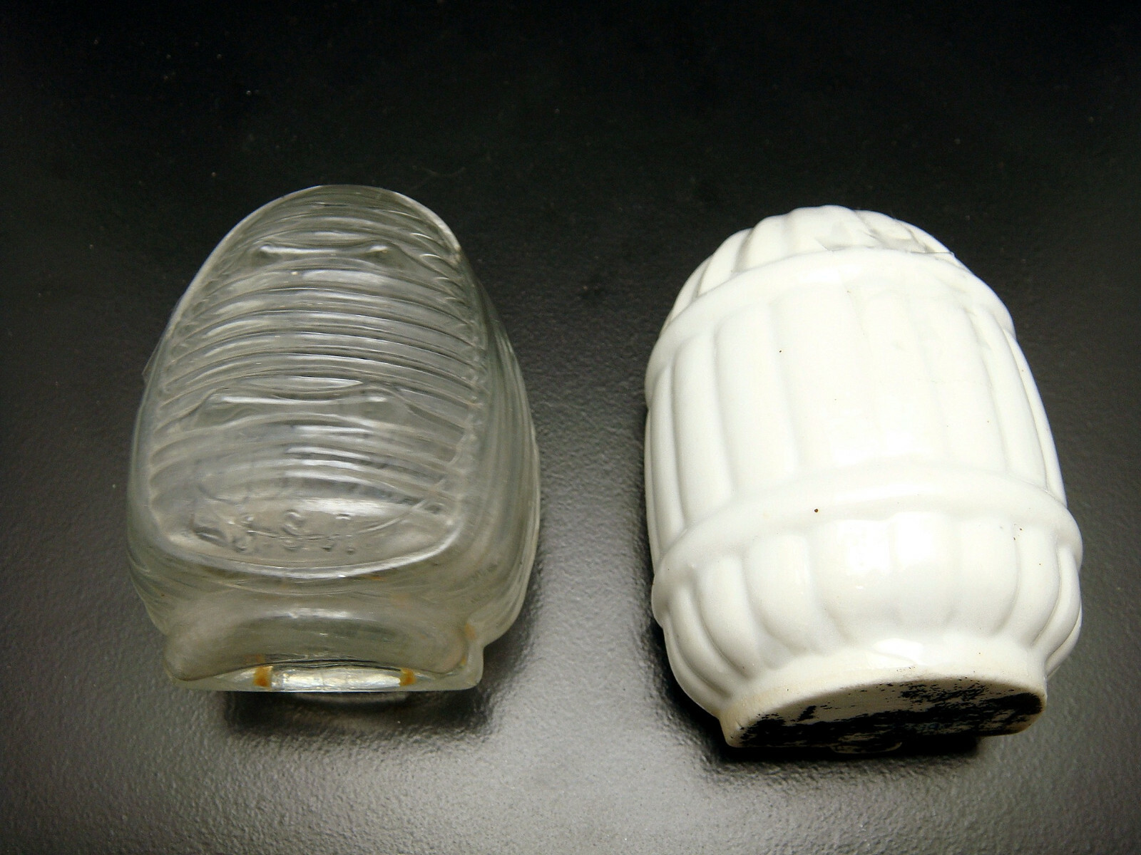 Vintage Glass Bird Cage Water Seed Feeders, Clear White, Set...