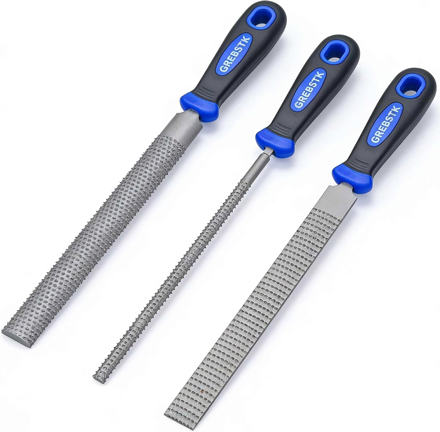 Wood Rasp File Set With Rubber Grip 12 Inch Coarse Cut, 3 Pc...