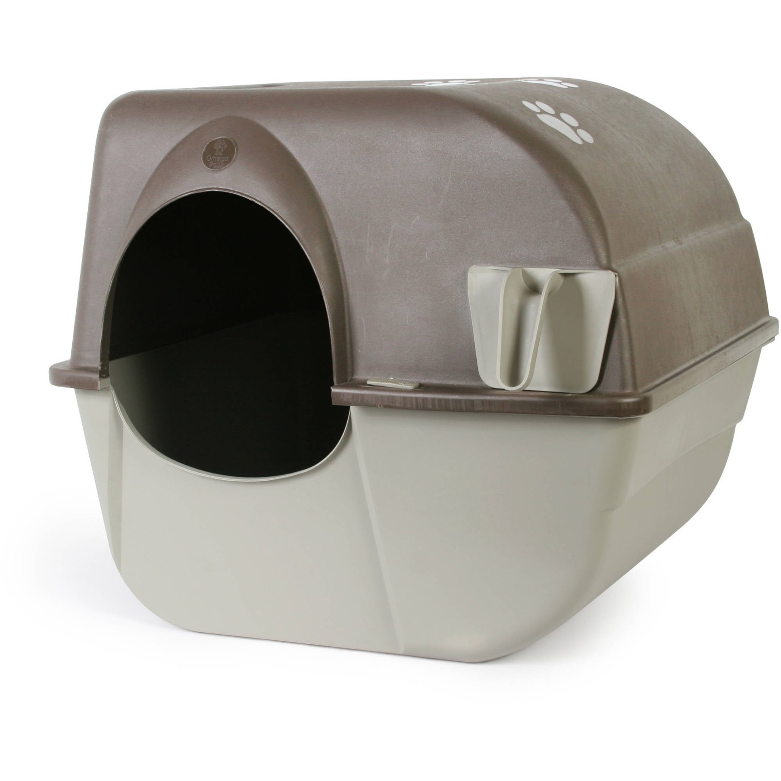 Omega Paw Self-Cleaning Litter Box, Brown-Taupe, Large
