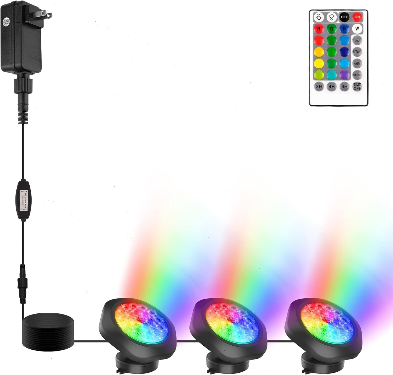 Pond Lights Fountain Submersible LED RGB Underwater Pool Lig...