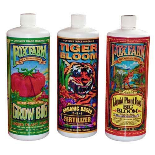 Fox Farm Soil Trio Bundle: Big Bloom & Grow Big Nutrients Qu...