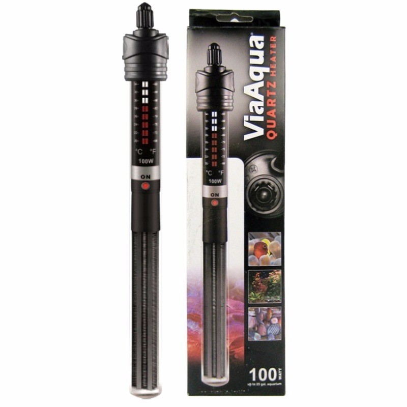 VIAAQUA Automatic Fish Tank Water Heater - 100W, Up to 25 Ga...