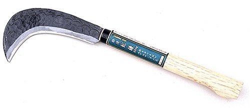 Japanese KINBOSHI Steel Grass Sickle with Wooden Handle - 14...
