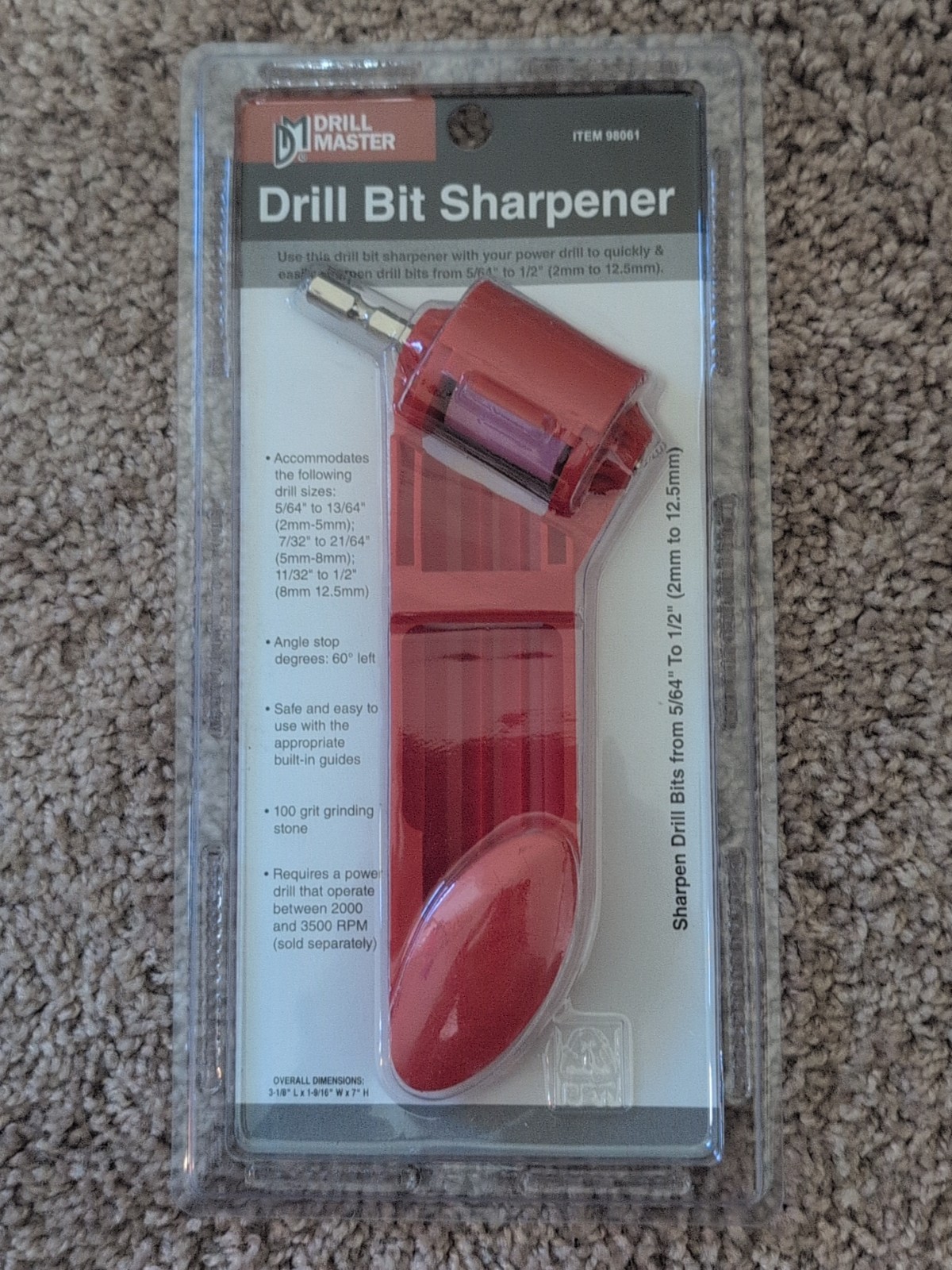 Drill Bit Sharpener 5/64" to 1/2" Titanium Portable Drill Po...